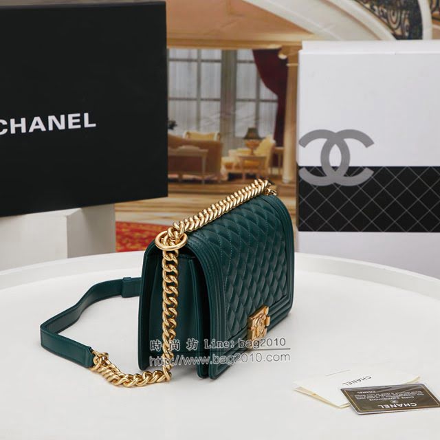 Chanel女包 香奈兒專櫃經典款單肩斜挎鏈條包 Chanel菱格羊皮BOY女包 67086  djc4299